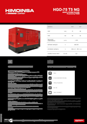 Benzinski generatori struje HIMOINSA HGO-75 T5 NG