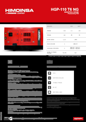 Benzinski generatori struje HIMOINSA HGP-110 T6 NG
