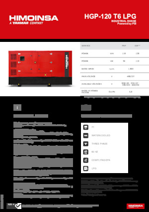 Benzinski generatori struje HIMOINSA HGP-120 T6 LPG
