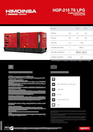 Benzinski generatori struje HIMOINSA HGP-215 T6 LPG