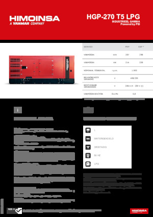 Benzinski generatori struje HIMOINSA HGP-270 T5 LPG