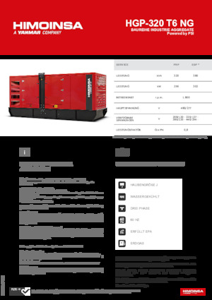 Benzinski generatori struje HIMOINSA HGP-320 T6 NG