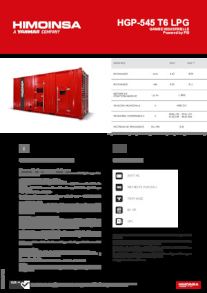 Benzinski generatori struje HIMOINSA HGP-545 T6 LPG