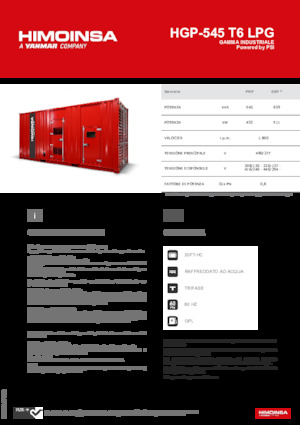 Benzinski generatori struje HIMOINSA HGP-545 T6 LPG