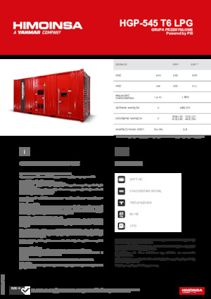 Benzinski generatori struje HIMOINSA HGP-545 T6 LPG