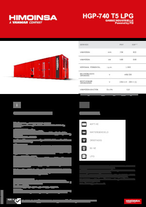 Benzinski generatori struje HIMOINSA HGP-740 T5 LPG