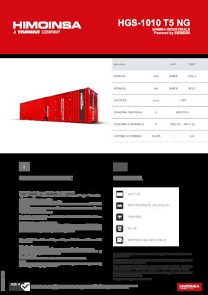 Benzinski generatori struje HIMOINSA HGS-1010 T5 NG