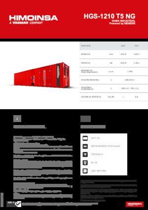 Benzinski generatori struje HIMOINSA HGS-1210 T5 NG
