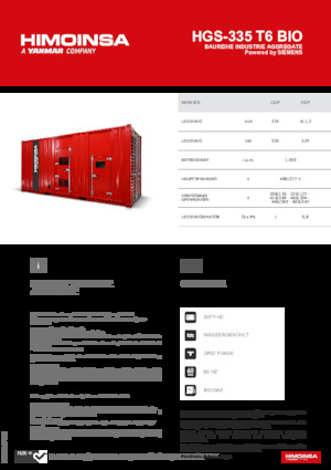 Benzinski generatori struje HIMOINSA HGS-335 T6 BIO