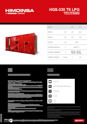 Benzinski generatori struje HIMOINSA HGS-335 T6 LPG