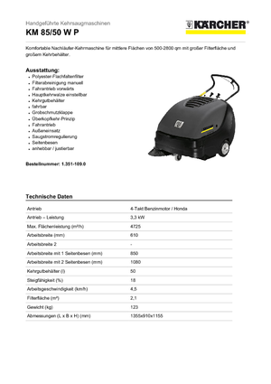 Ručno upravljane mašine za čišćenje Kärcher KM 85/50 W P Professional
