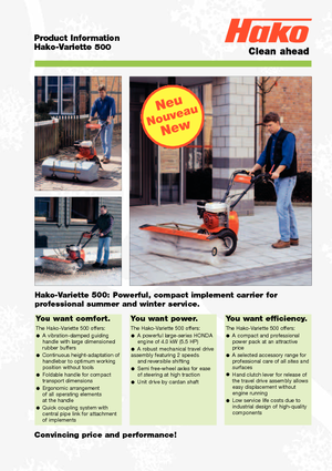 Ručno upravljane mašine za čišćenje Hako Variette 500