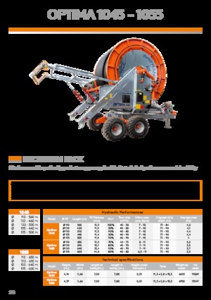 Namotaji za crijeva IRRIFRANCE Optima 1055 Boggie 125/600