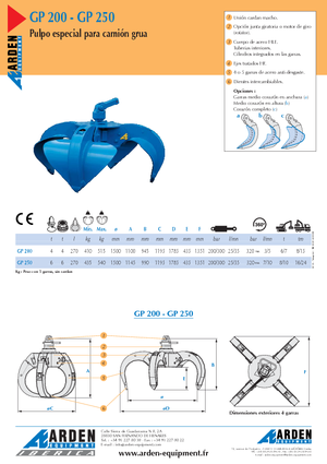 Hidr. preklopne kante Arden GP 200