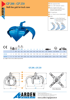 Hidr. preklopne kante Arden GP 200