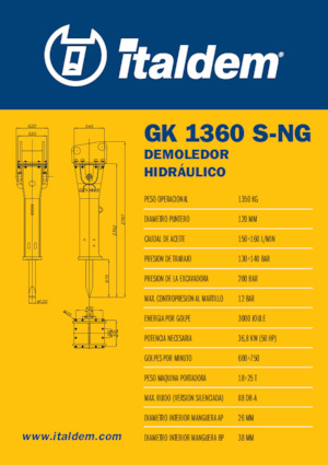 Hidraulični čekači Italdem GK 1360 S-NG
