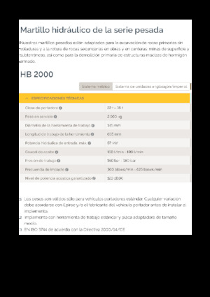 Hidraulični čekači Epiroc HB 2000