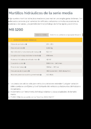 Hidraulični čekači Epiroc MB 1200