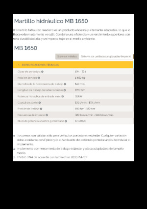 Hidraulični čekači Epiroc MB 1650