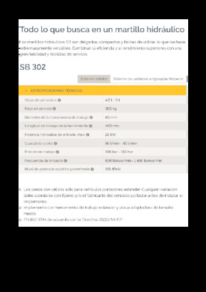 Hidraulični čekači Epiroc SB 302