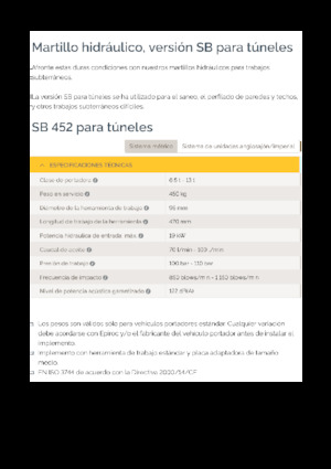 Hidraulični čekači Epiroc SB 452 T