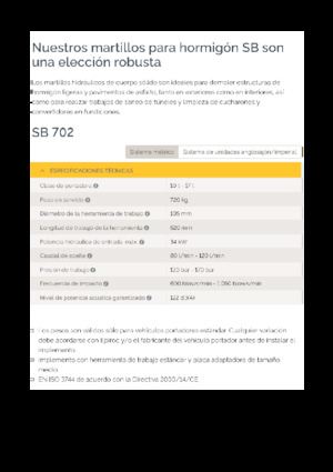 Hidraulični čekači Epiroc SB 702
