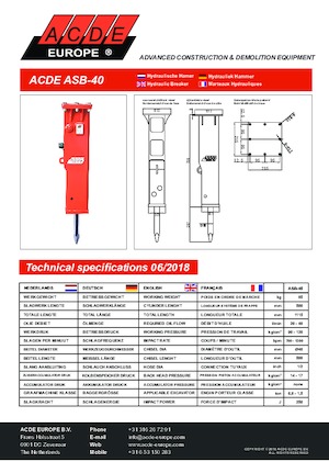 Hidraulični čekači ACDE ASB40