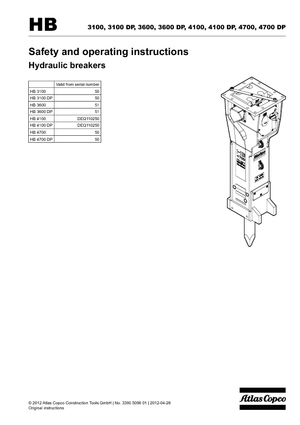 Hidraulični čekači Atlas Copco HB 3100