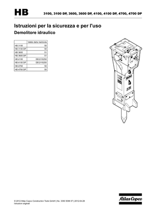 Hidraulični čekači Atlas Copco HB 3100