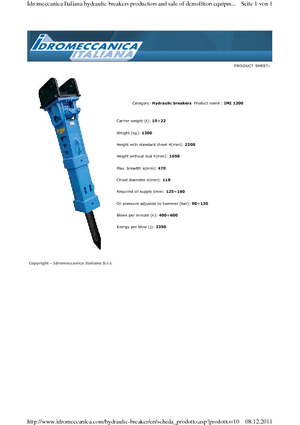 Hidraulični čekači Idromeccanica IMI 1200