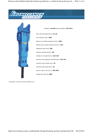 Hidraulični čekači Idromeccanica IMI 160 R