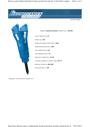 Hidraulični čekači Idromeccanica IMI 260