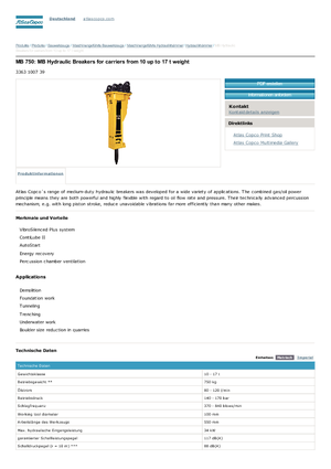 Hidraulični čekači Atlas Copco MB 750