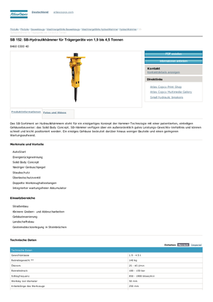 Hidraulični čekači Atlas Copco SB 152