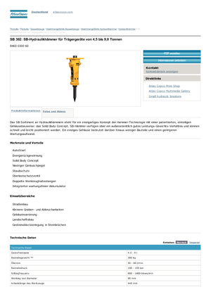 Hidraulični čekači Atlas Copco SB 302