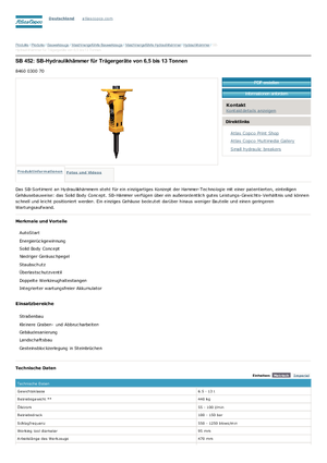 Hidraulični čekači Atlas Copco SB 452