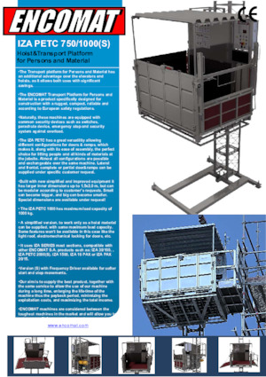 Industrijske dizalice Encomat IZA PETC 1000