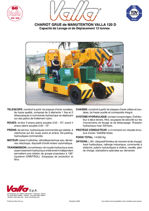 Industrijske pokretne dizalice Valla 120 D 