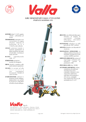 Industrijske pokretne dizalice Valla 1725-22 SD