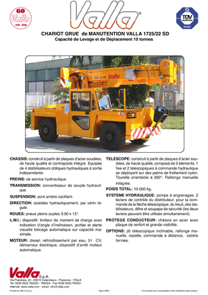 Industrijske pokretne dizalice Valla 1725-22 SD