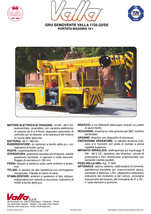 Industrijske pokretne dizalice Valla 1725-22 SE