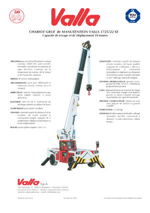 Industrijske pokretne dizalice Valla 1725-22 SE