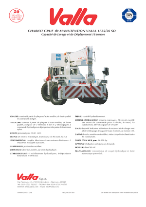Industrijske pokretne dizalice Valla 1725-36 SD