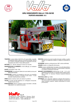 Industrijske pokretne dizalice Valla 1725-36 SE