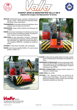 Industrijske pokretne dizalice Valla 180 D 