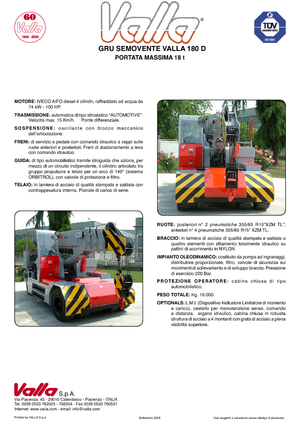 Industrijske pokretne dizalice Valla 180 D 