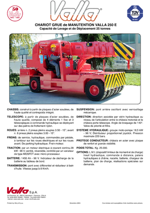 Industrijske pokretne dizalice Valla 250 E 