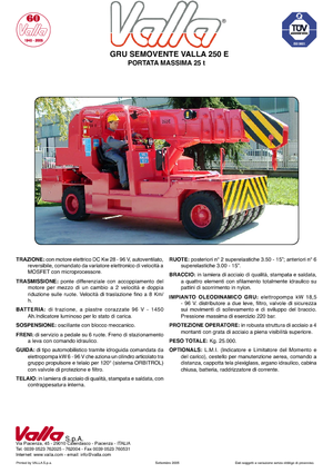 Industrijske pokretne dizalice Valla 250 E 