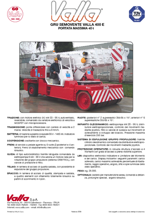 Industrijske pokretne dizalice Valla 400 E 
