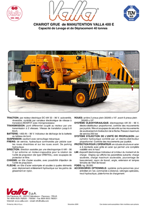 Industrijske pokretne dizalice Valla 400 E 